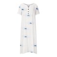 thumbnail image 4 of Pntutb Women's Summer Print Causal V-Neck Button Short Sleeve Vacation Pockets Dress, 4 of 5