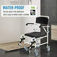 thumbnail image 3 of HOMCOM Accessibility Commode Shower Wheelchair with 4 Castor Wheels, Black, 3 of 9