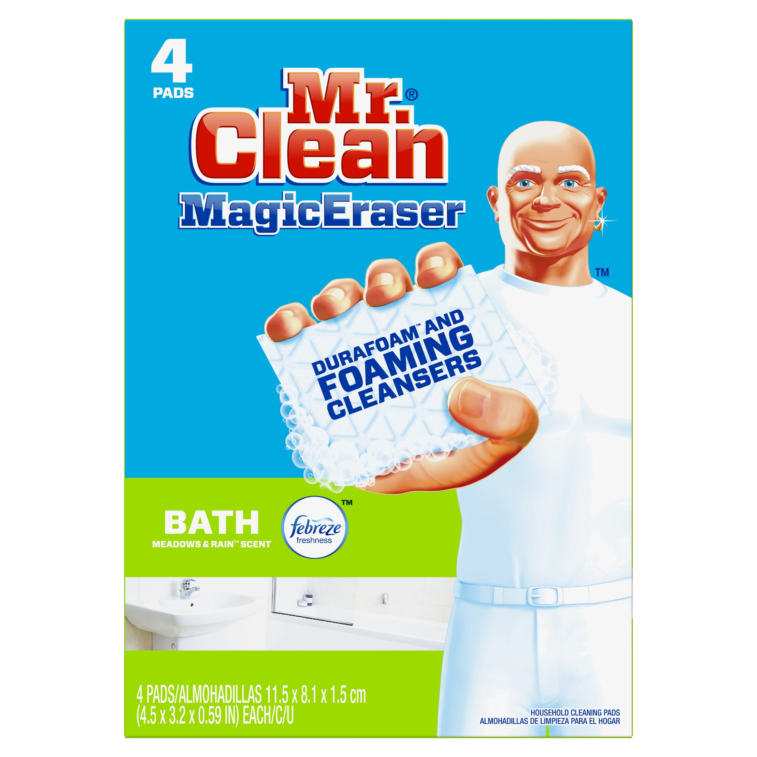 Mr. Clean Febreze Lavender Scent Magic Eraser Bath Cleaning Pads