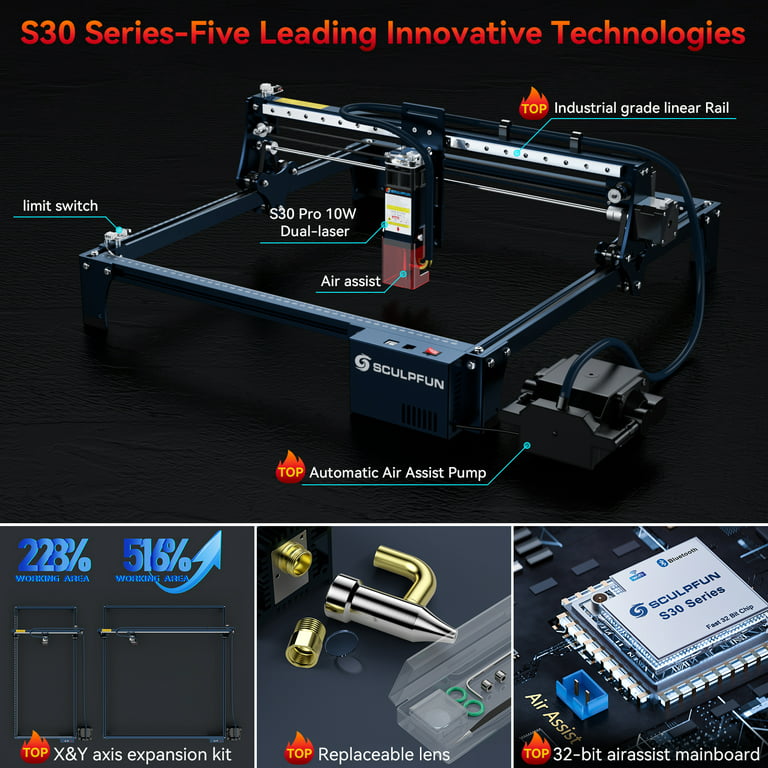 SCULPFUN S30 Pro  Laser Engraving Machine 10W – sculpfun