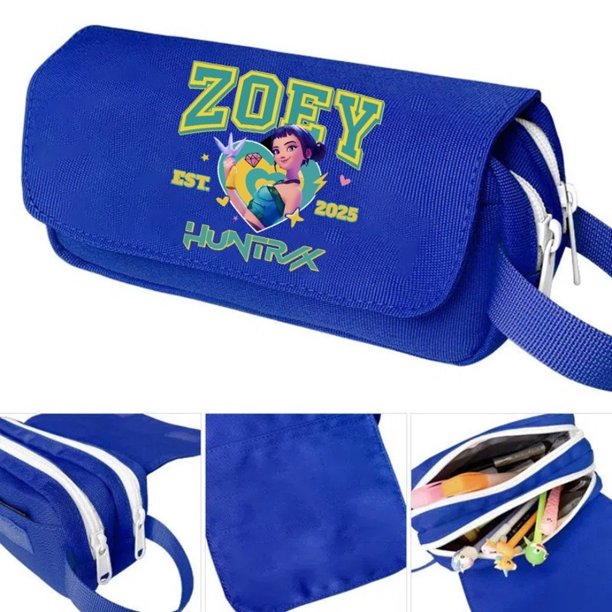 Kpop Demon Hunters Large Pencil Case with Zipper 7.8" Storage Pen Bag Organizer Stationery, Portable Makeup Bag Best Cute Xmas Collectible Birthday Gift