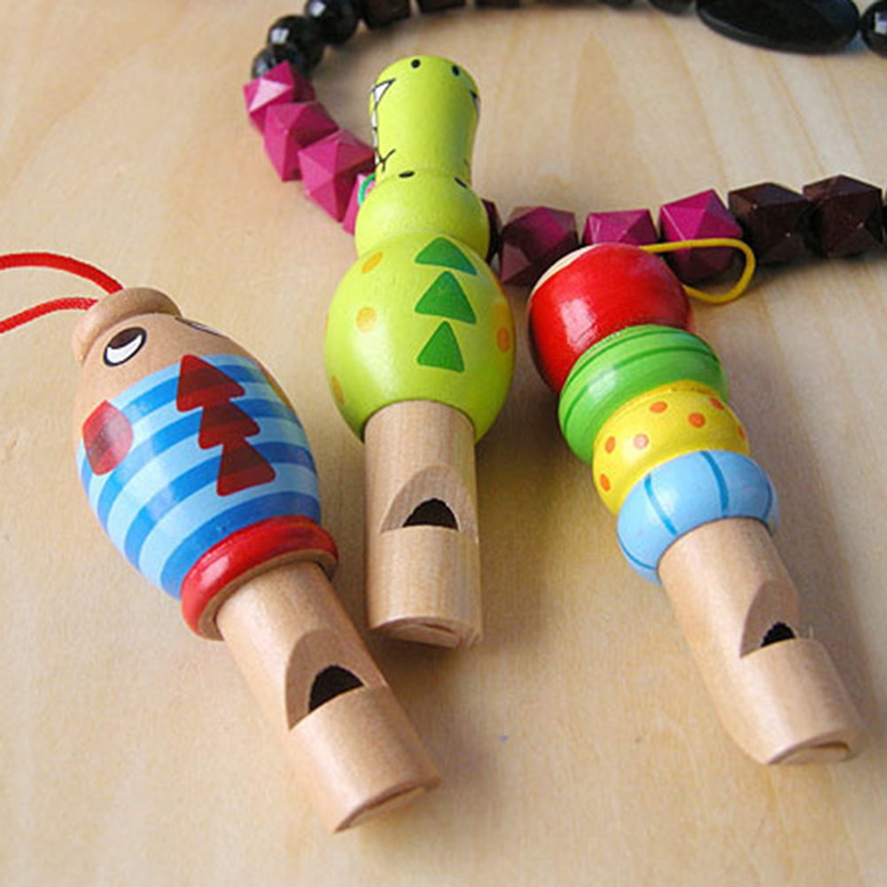 1Pc Cartoon Bird Whistle Musical Instruments Toy Baby Wooden Music Toy Kids Gift 