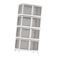 thumbnail image 3 of Garde-robe Portable Pliable Autoportante Boîte de Rangement pour Vêtements Placard Garde-Robe pour Blanc, 3 of 9
