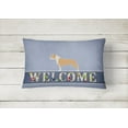 thumbnail image 2 of Carolines Treasures BB5558PW1216 Staffordshire Bull Terrier Welcome Canvas Fabric Decorative Pillow, 12H x16W,, 2 of 3