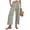Army Green, variant on Women's Gingham Palazzo Pants Smocked High Waist Wide Leg Trousers Casual Loose Plaid Cropped Slacks with Pockets 3/4 Length