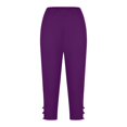 thumbnail image 5 of GHSOHS Leggings for Women Capri Leggings for Women's Tummy Control Knee Length Cutout Capri Leggings 2024 Summer Cropped Pants Casual Comfy Pants Women Capris Purple Jeggings Capris Pants Capri ,2XL, 5 of 5