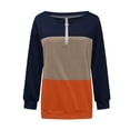 thumbnail image 4 of Jacket Pants Outfit Women Top T Shirt Fashion For Women Colorblock Print Long Sleeves Zipper Outdoor Fashion Casual Top Painters Tunic Navy L, 4 of 4