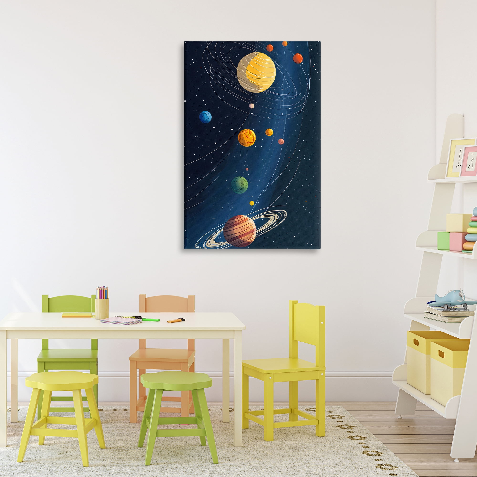 Stupell Industries Planets Aligned in Celestial Orbit Canvas Wall Art, design by Creative Studio