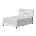 thumbnail image 6 of Boyd Sleep Napoli White Faux Leather Full Size Fully Upholstered Platform Bed Frame with Adjustable Headboard, Qualified Box Spring or Foundation Required for Use, 6 of 13