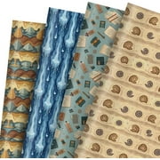 Geology Wrapping Paper 12 Sheets Rock & Fossil Themed Designs Gift Wrap for Geology Lovers,Geologist,Science Teachers,School Supplies,20"28"