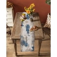 thumbnail image 5 of Ldtrchee Brown Blue Table Runner 72 Inches, Vintage Abstract Art Modern Bed Runner Dresser Scarves Tabletop for Indoor Outdoor Parties/Ceremony/Banquet, 16" x 72", 5 of 8