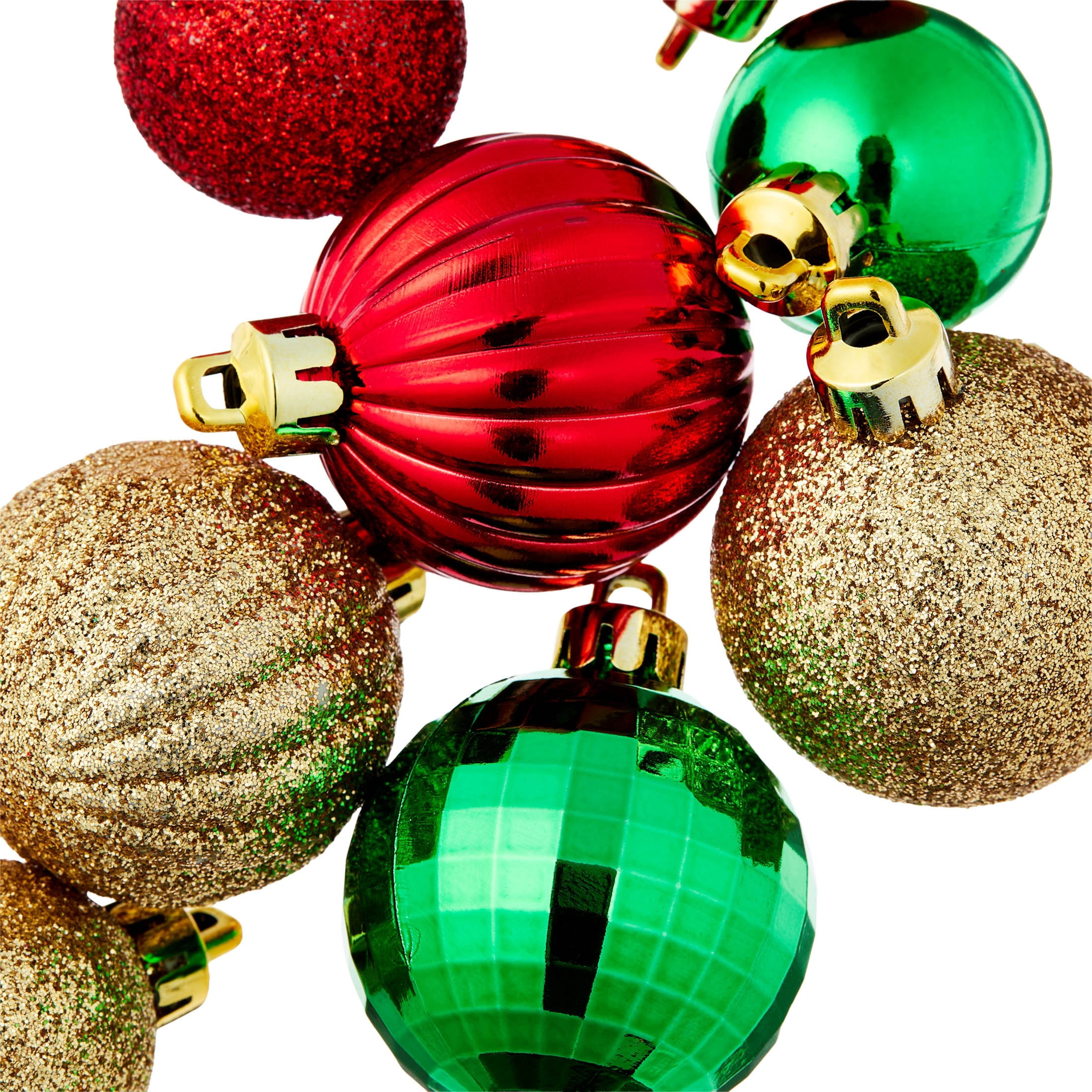 20-Count Red/Green/Gold Mini Ball Shatterproof Christmas Ornaments, by Holiday Time
