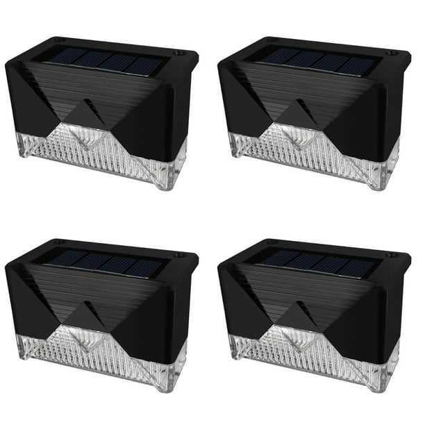 Inteprter Paquete de 4 luces solares de pared para pasarela, patio, parque, calle, paisaje, lámpara de paisaje, herramienta de iluminación Iluminación y accesorios Luz blanca