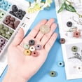 thumbnail image 4 of 1 Box 320 Pcs Natural Lava Bracelets Making kit Including 200 Pcs Black Lava Beads 120 Pcs Tibetan Style Alloy Spacer Beads 11 Yds Elastic Thread Volcanic Lava Stone Rock Beads for Jewelry Making, 4 of 8