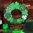 thumbnail image 5 of SeekLGT Green St Patricks Day Door Wreath Decorative Garland Safe Material Round Wall Hanging for Home Patio Garden, 5 of 7