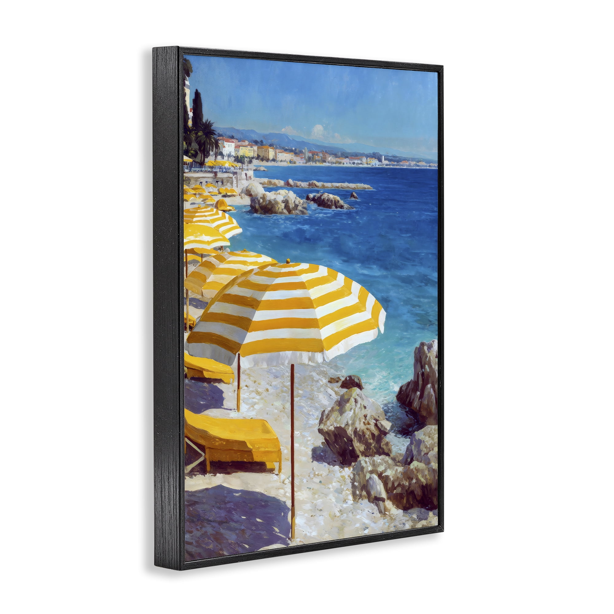 Stupell Industries Sunshine on the Shore Black Framed Giclee Art, design by Petal Prints Design