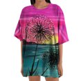 thumbnail image 1 of Blusa informal de manga corta con estampado de flores y mangas cortas para mujer Fridja gope3163, 1 of 5