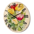 thumbnail image 3 of Designart 'Bouquet of Red and White Tulips' Traditional Wood Wall Clock, 3 of 5