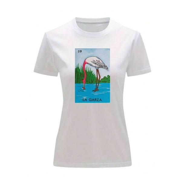 Playera Unisex De La Garza De La Loteria Mexicana Color Blanco Talla Chica Marca Emil SaEs
