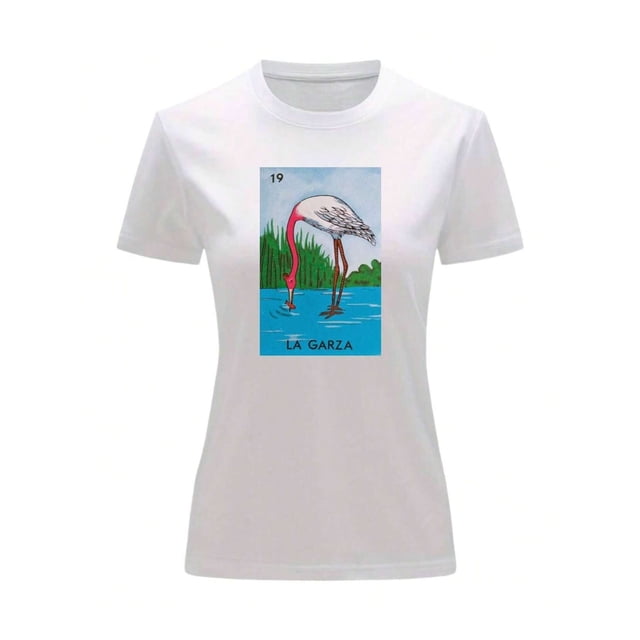 Playera Unisex De La Garza De La Loteria Mexicana Color Blanco Talla Chica Marca Emil SaEs
