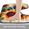 thumbnail image 4 of PhooArto Toilet Lid Cover and U-Shaped Toilet Floor Mat Set of 2 Pieces, Splash Sunflowers Pattern Toilet Mat Set, Machine Washable Seat Covers Non-Slip Absorbent Rugs, 4 of 6