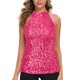 thumbnail image 1 of Top halter con lentejuelas para mujer - Blusa corta sin mangas brillante para fiesta/discoteca (talla única), 1 of 5