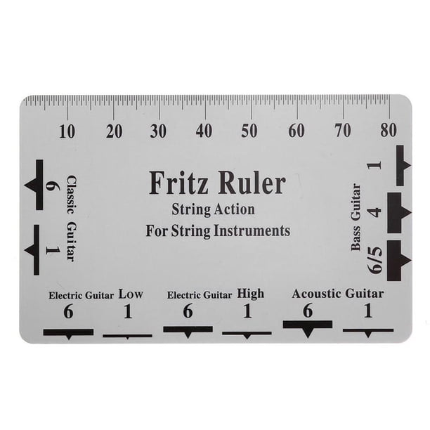 Tnstrumento Musical Regla Fritz, cuerda de guitarra, calibre de acción, regla de paso de cuerda, herramienta Luthier de tarjeta