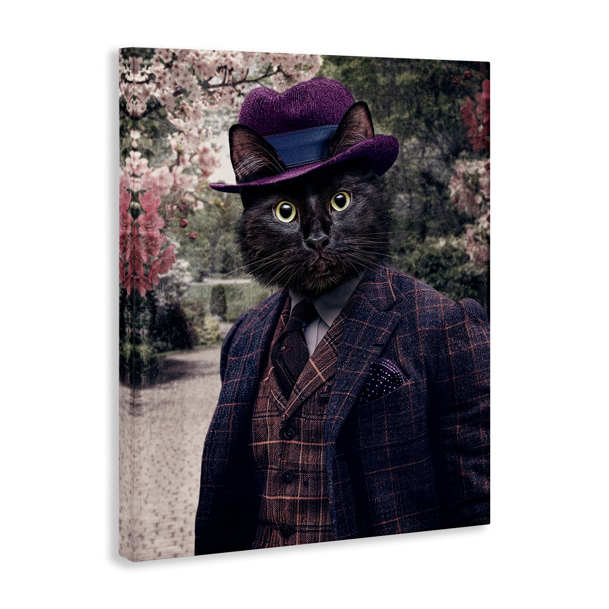 Stupell Industries Vintage Clothing Cat Animals & Insects Painting Gallery Wrapped Canvas Art Print Wall Art, 16 x 20