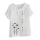 thumbnail image 4 of Vestidos Casuales Para Mujer, Blusas De Mujer De Moda Blusa informal de lino con cuello redondo, manga corta y botones para mujer, 4 of 4