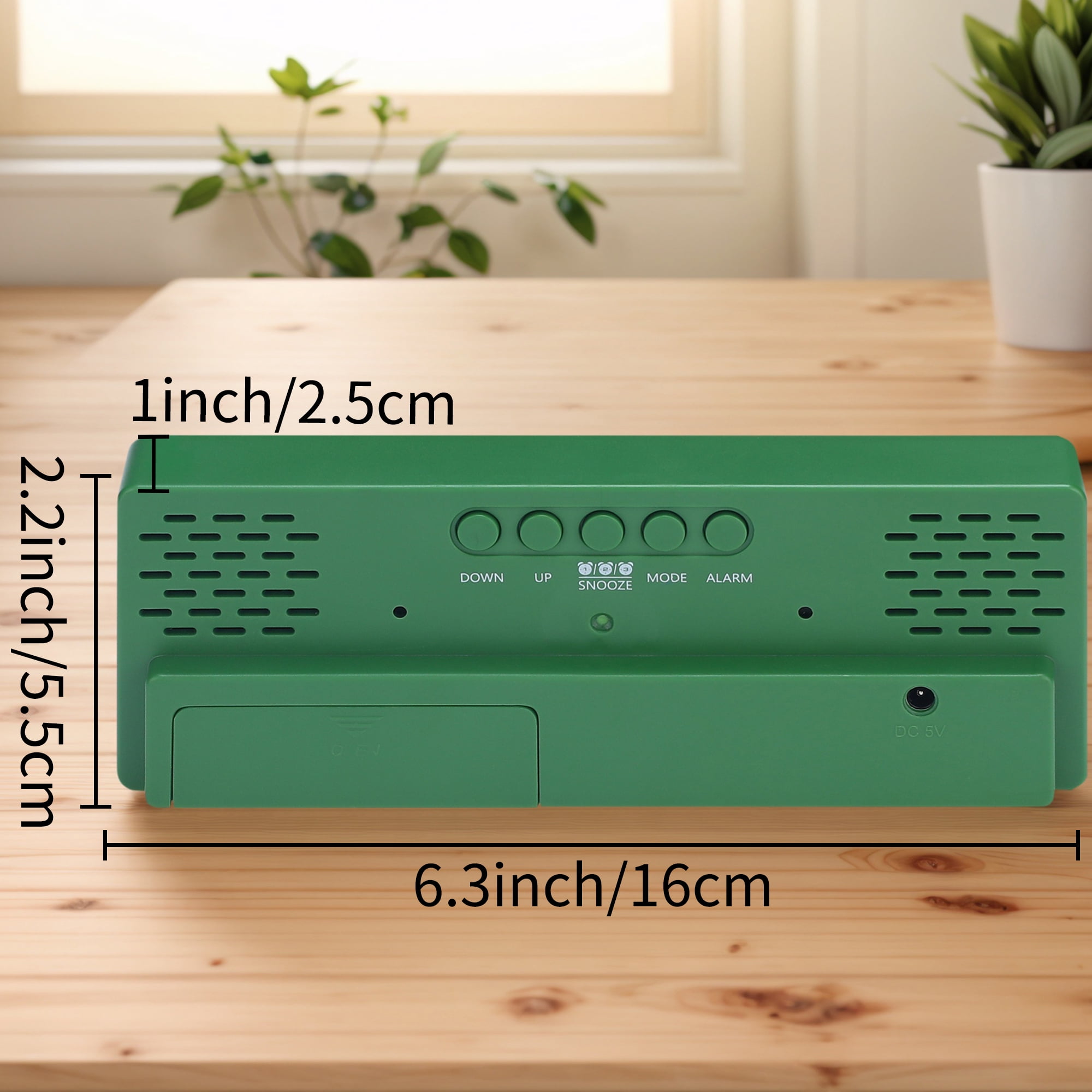 Unique Bargains Triple Alarm Clock for Bedroom Green