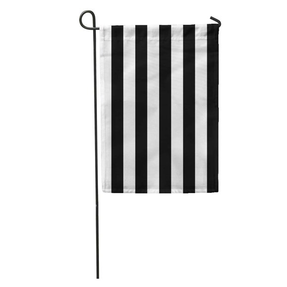 POGLIP Stripe Black and White Pattern Straight Classic Geometric Graphic Grid Garden Flag Decorative Flag House Banner 12x18 inch