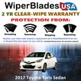 thumbnail image 2 of 2017 Toyota Yaris Beam Wiper Blades Wipers w/2yr Warranty (Set of 2) (WiperBladesUSA), 2 of 5