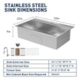 thumbnail image 3 of EDTara Drop-In Stainless Steel Sink, Single Bowl Top Mount Kitchen Sink, 3 of 8