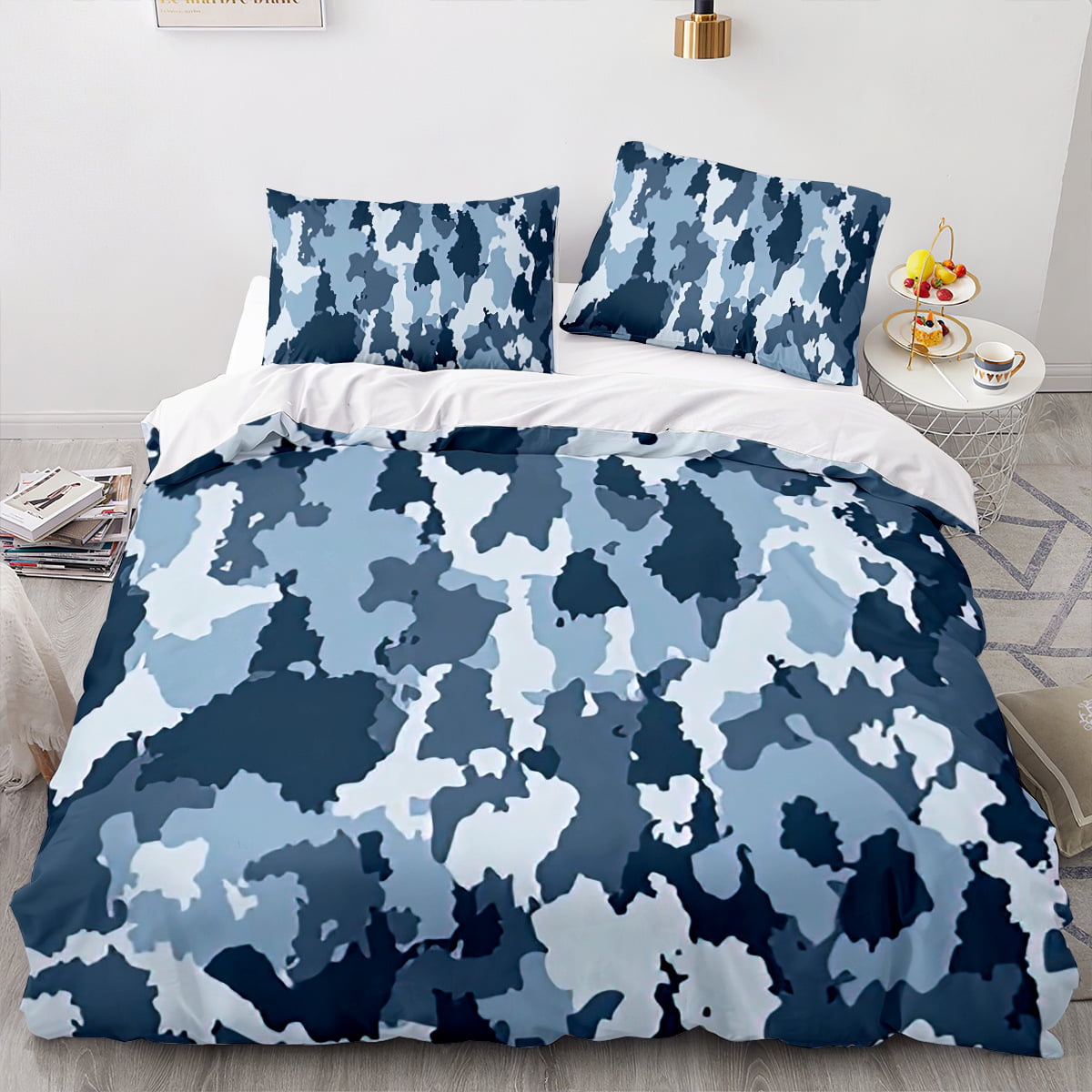 Camouflage Color Pattern Comforter Duvet Cover Set Twin Size 3Piece 3D
