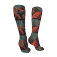 thumbnail image 3 of Honeii Colorful Reptile And Leaves Print Calf Socks Sports Socks Seamless Toe, Trouser Socks,Knee High Long Socks for Women and Men-One Size, 3 of 8
