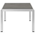 thumbnail image 3 of Modway Shore Aluminum Outdoor Patio Coffee Table in Silver Gray, 3 of 4