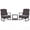 Mix Brown + Gray, variant on Costway 3 Piece Patio Rocking Set Wicker Rocking Chairs with 2-Tier Coffee Table Off White