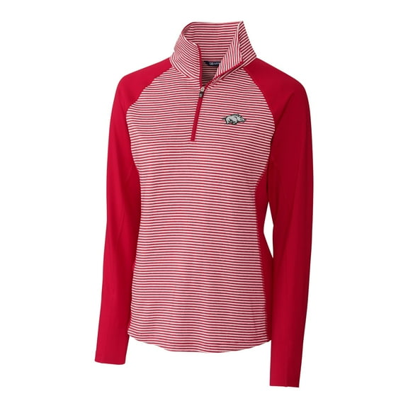 Women's Cutter & Buck Cardinal Arkansas Razorbacks Forge Tonal Half-Zip Pullover Jacket