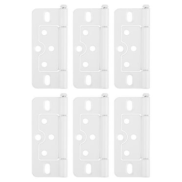 6Pcs 3x1.4 Inch Door Hinge Non-Mortise No Noise Plating, White
