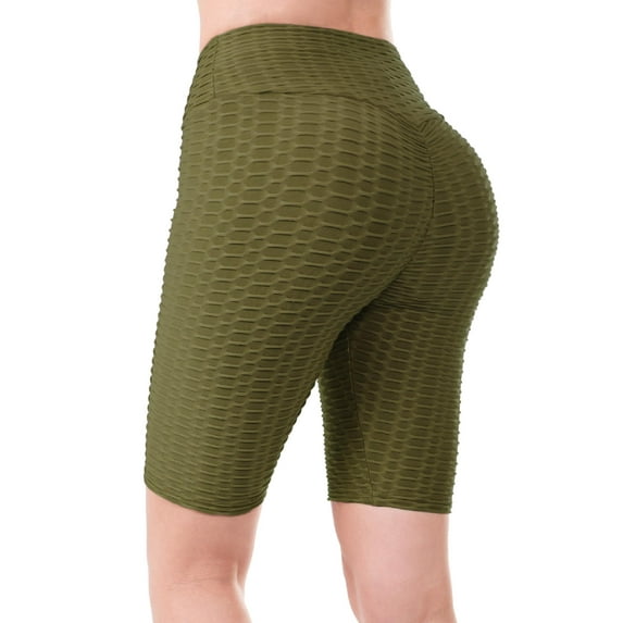 MixMatchy Women's Solid High Waist Luxury Scrunch Butt Lifting Biker Shorts