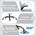 thumbnail image 5 of BUPPLEE Executive Office Chair Velvet Ergonomic Style, Swivel Flip-Up Arms, 5 of 10