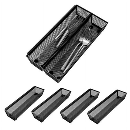 6pcs Drawer Organizer,Silverware Organizer for Kitchen, Utensil Cutlery Tray Mesh Metal Organizer