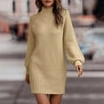 thumbnail image 2 of WRKEKC Sweater Dress for Women Solid Color Long Sleeve Round Neck Midi Dress for Fall Winter Knit Fabric Relaxed Fit with Side Slits and Back Keyhole Detail, 2 of 6