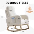 thumbnail image 2 of S-HOME Modern Upholstered Rocking Chair with Solid Wood Legs, High Backrest & Side Pocket - 300 lbs Capacity, 2 of 11