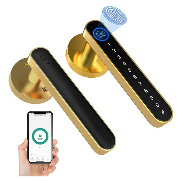 Door Lock, Tuya Fingerprint door lock for Bedroom Apartment Smart Smart Door Lock Password Electronic Digital Lock Keyless Entry Door Knobs ,Easy to Install