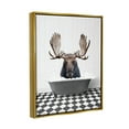 thumbnail image 4 of Stupell Industries Moose in Vintage Bath Animals & Insects Painting Gold Floater Framed Art Print Wall Art, 25 x 31, 4 of 10