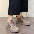 thumbnail image 3 of Dakaela Womens Snow Boots Lace up Winter Ankle Sneakers Suede Warm Anti Slip Outdoor Work Shoes for Walking Hiking Coffee 6.5, 3 of 9