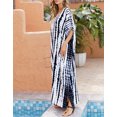 thumbnail image 3 of Cogild Women Swimsuit Cover Ups Ethnic Short Sleeve V Neck Plus Size Beach Kaftan Dresses, 3 of 6