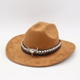 thumbnail image 2 of Eosunjian Cowboy Hat Polyester Lightweight Cowboy Hat Cowboy Hat for Women Men Brim Western Style with Bull Head Band Decoration Lightweight for All-day, 2 of 8