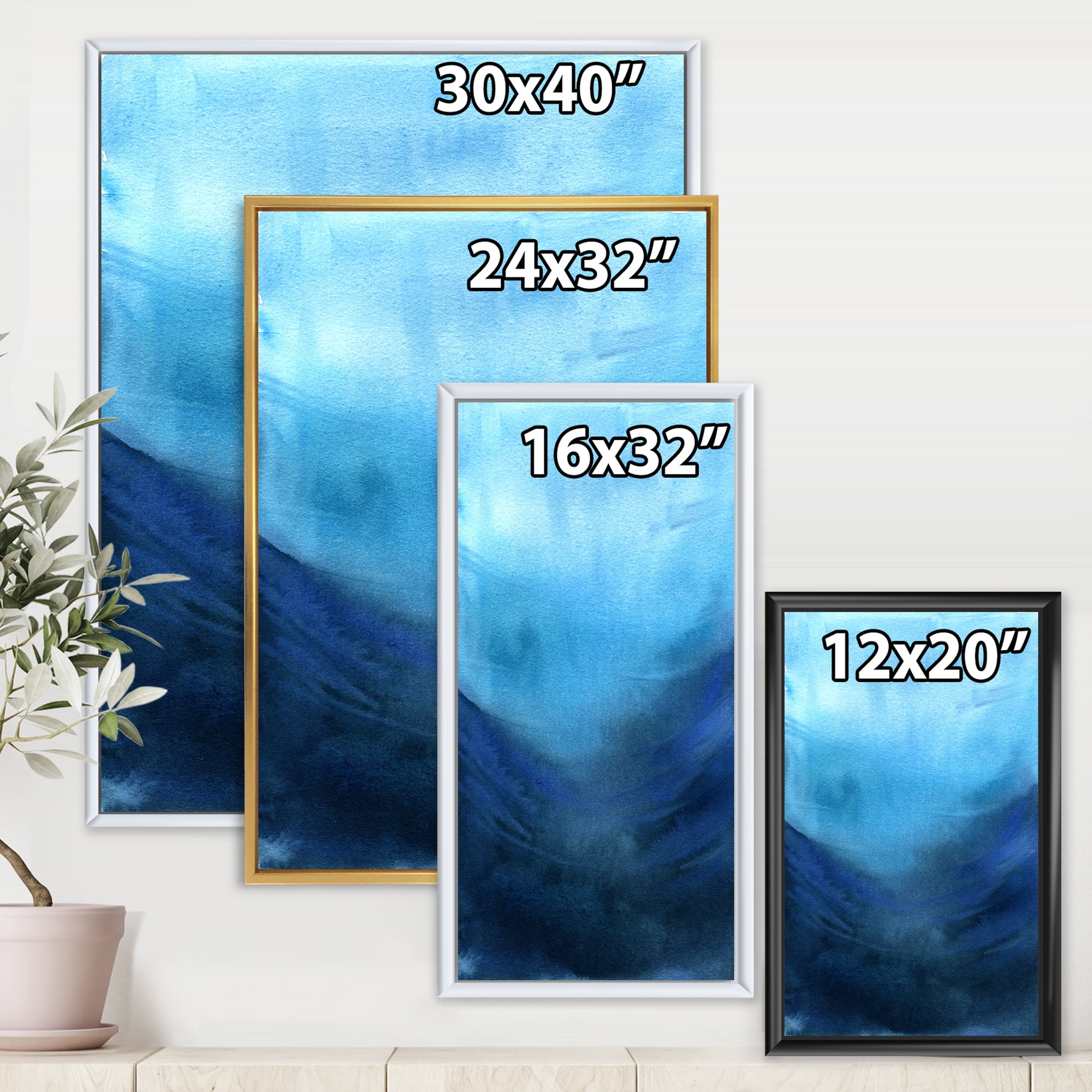 Designart 'Aquatic Underwater Compostion' Nautical & Coastal Framed Canvas Wall Art Print